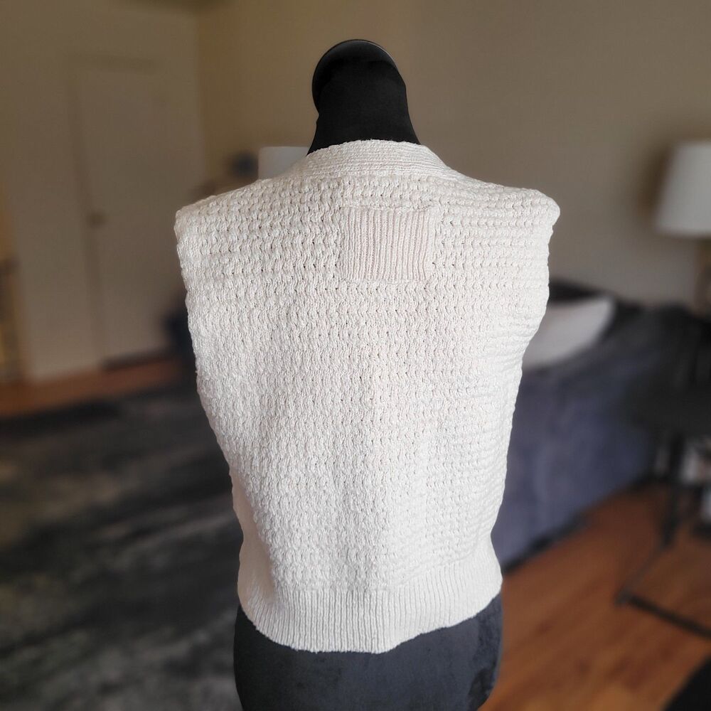 Free People Ava Vest In Sugar Straw Cream Size XL NWT Free People Sweater Vest - Picture 12 of 15